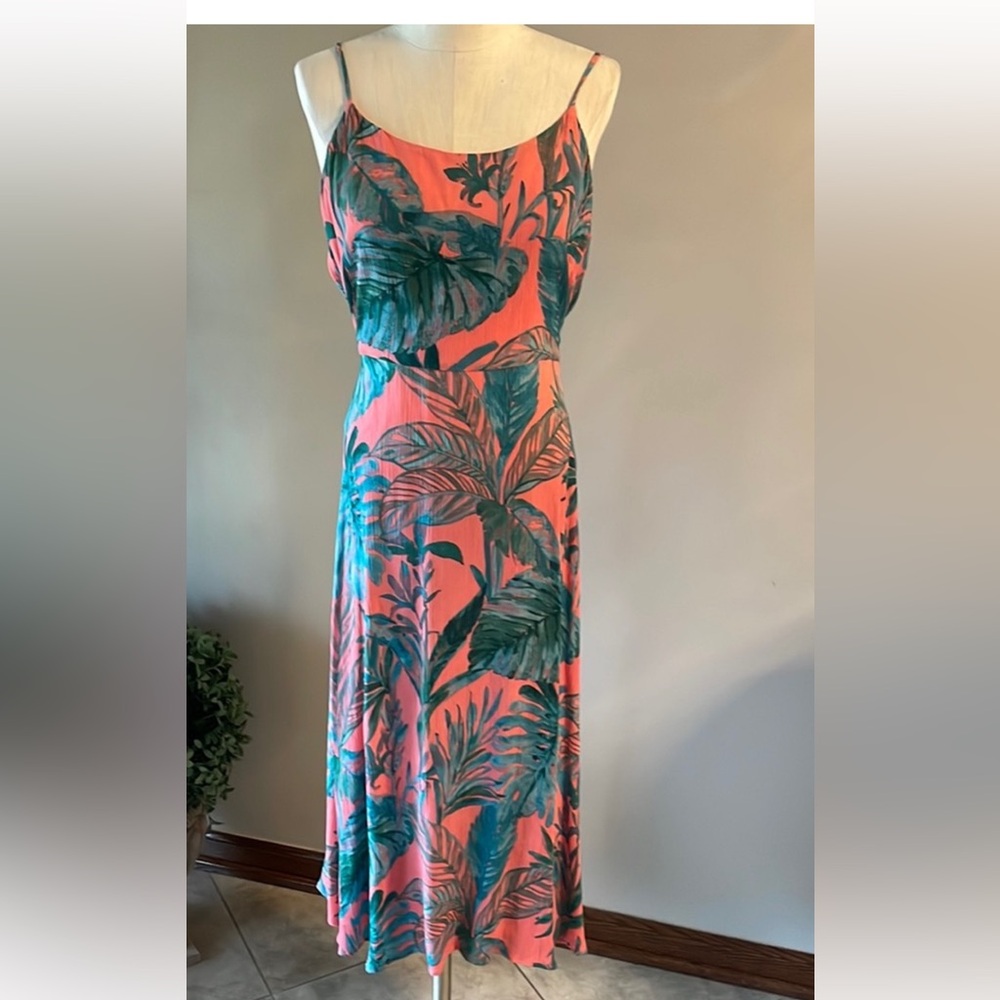 Cynthia Rowley Pink and Green Tropical Dress